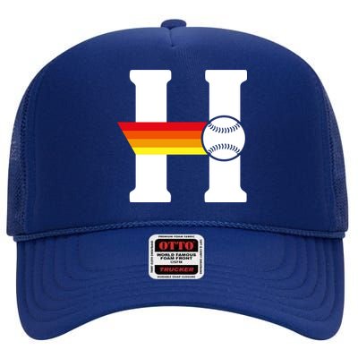 Houston Baseball H High Crown Mesh Back Trucker Hat