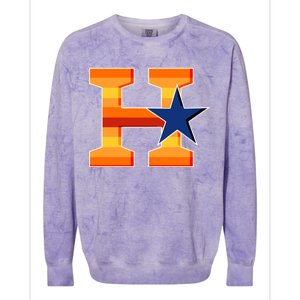 Houston Baseball H Star Logo Colorblast Crewneck Sweatshirt