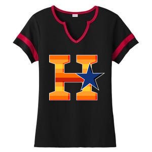 Houston Baseball H Star Logo Ladies Halftime Notch Neck Tee