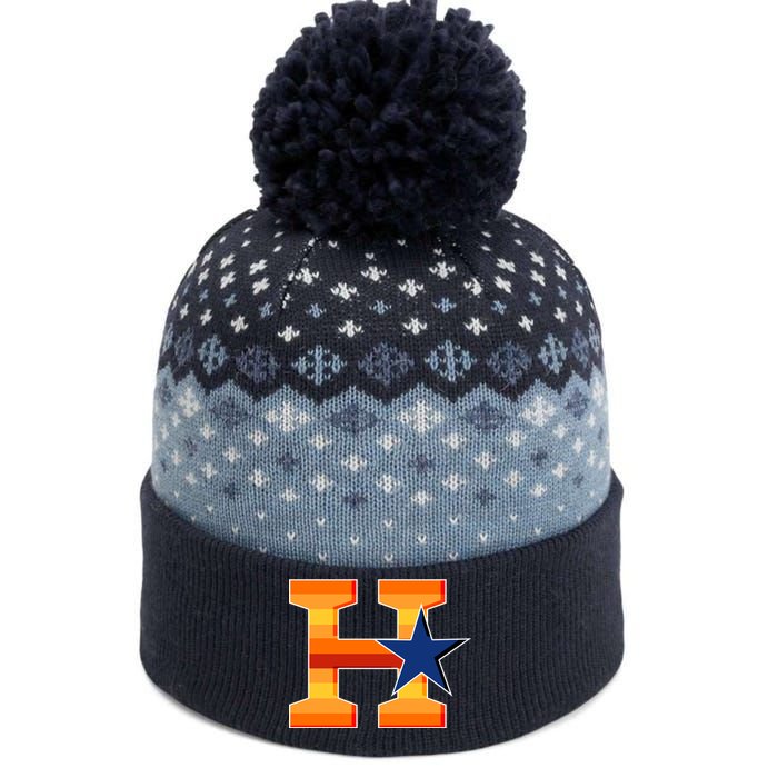 Houston Baseball H Star Logo The Baniff Cuffed Pom Beanie