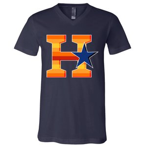 Houston Baseball H Star Logo V-Neck T-Shirt