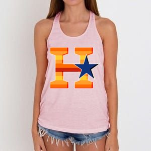 Houston Baseball H Star Logo Women's Knotted Racerback Tank