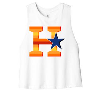 Houston Baseball H Star Logo Women's Racerback Cropped Tank