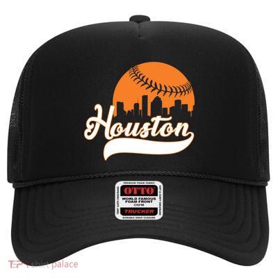 Houston Baseball Team City High Crown Mesh Back Trucker Hat