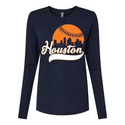 Houston Baseball Team City Womens Cotton Relaxed Long Sleeve T-Shirt