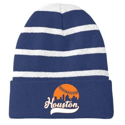 Houston Baseball Team City Striped Beanie with Solid Band