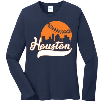 Houston Baseball Team City Ladies Long Sleeve Shirt