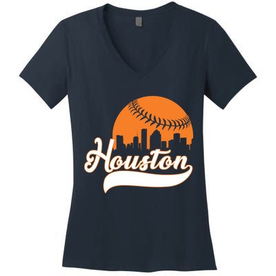 Houston Baseball Team City Women's V-Neck T-Shirt