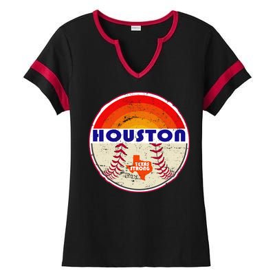 Houston Baseball Texas Strong Ladies Halftime Notch Neck Tee