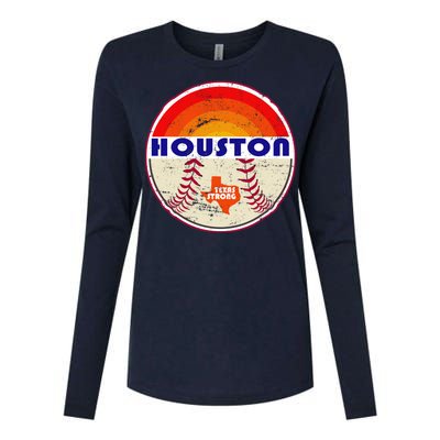 Houston Baseball Texas Strong Womens Cotton Relaxed Long Sleeve T-Shirt