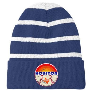 Houston Baseball Texas Strong Striped Beanie with Solid Band