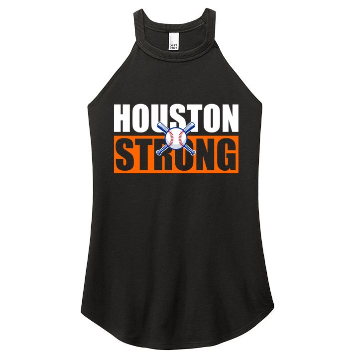 Houston Strong Baseball Bats Logo Women's Perfect Tri Rocker Tank