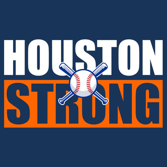 Houston Strong Baseball Bats Logo 7 Panel Mesh Trucker Snapback Hat
