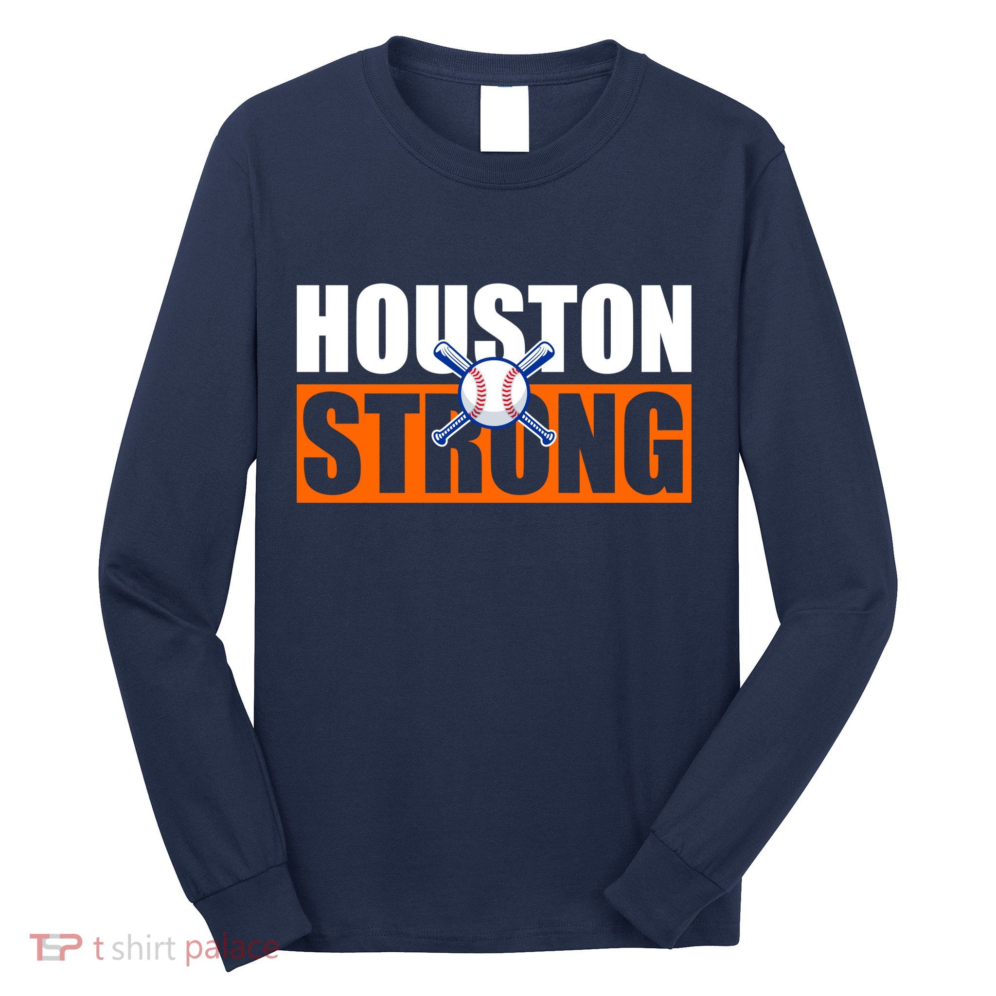 Houston Strong Baseball Bats Logo Long Sleeve Shirt