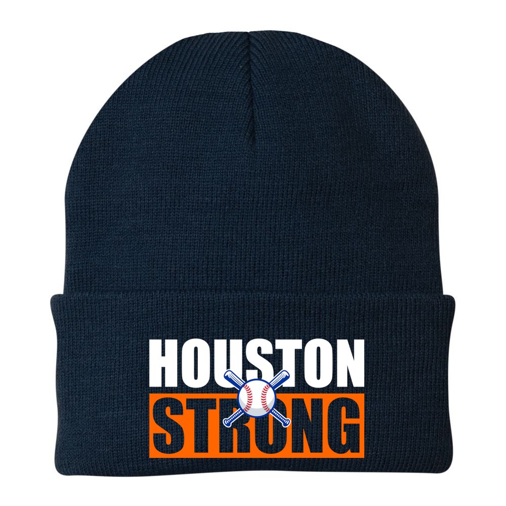 Houston Strong Baseball Bats Logo Beanie