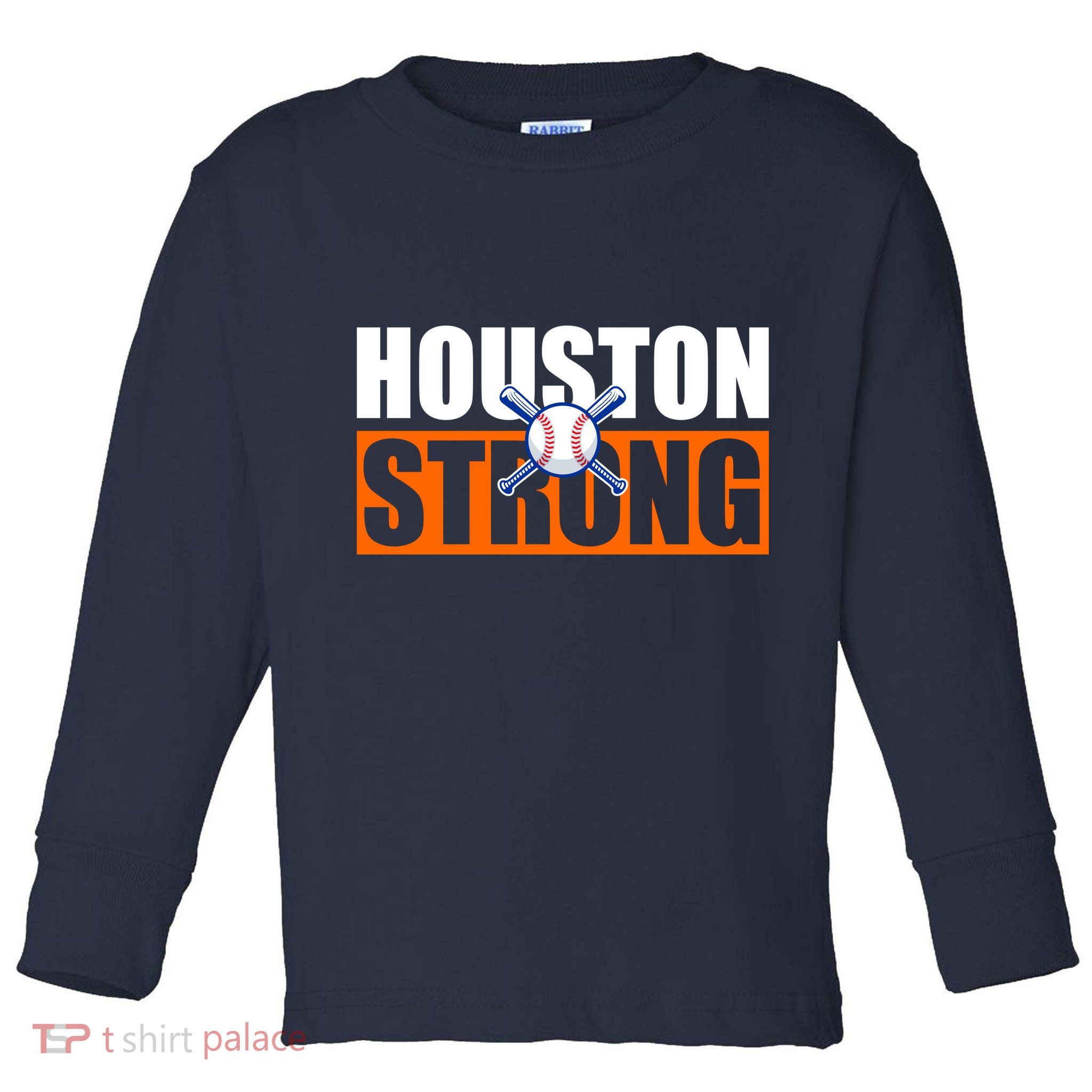 Houston Strong Baseball Bats Logo Toddler Long Sleeve Shirt