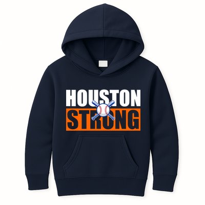 Houston Strong Baseball Bats Logo Kids Hoodie