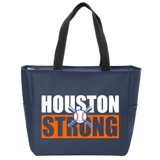 Houston Strong Baseball Bats Logo Zip Tote Bag