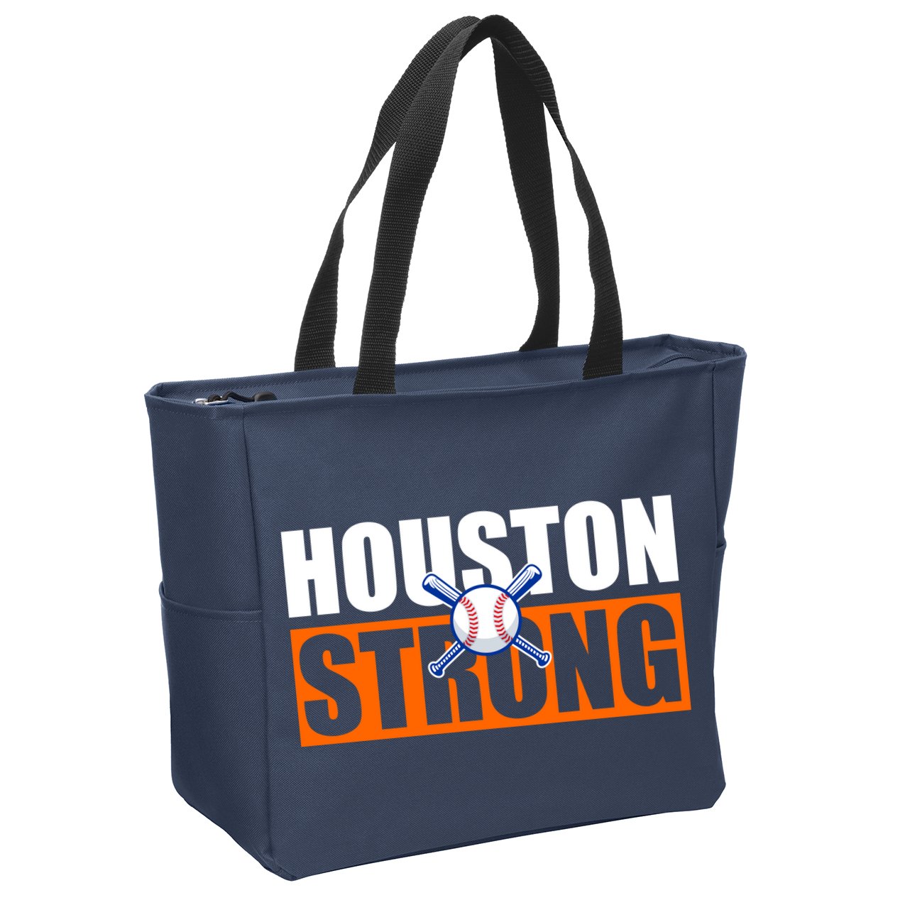 Houston Strong Baseball Bats Logo Zip Tote Bag