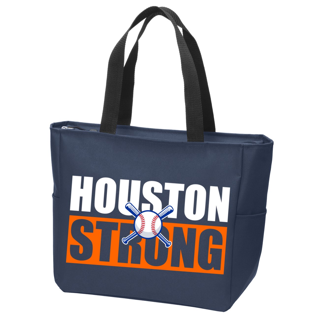 Houston Strong Baseball Bats Logo Zip Tote Bag