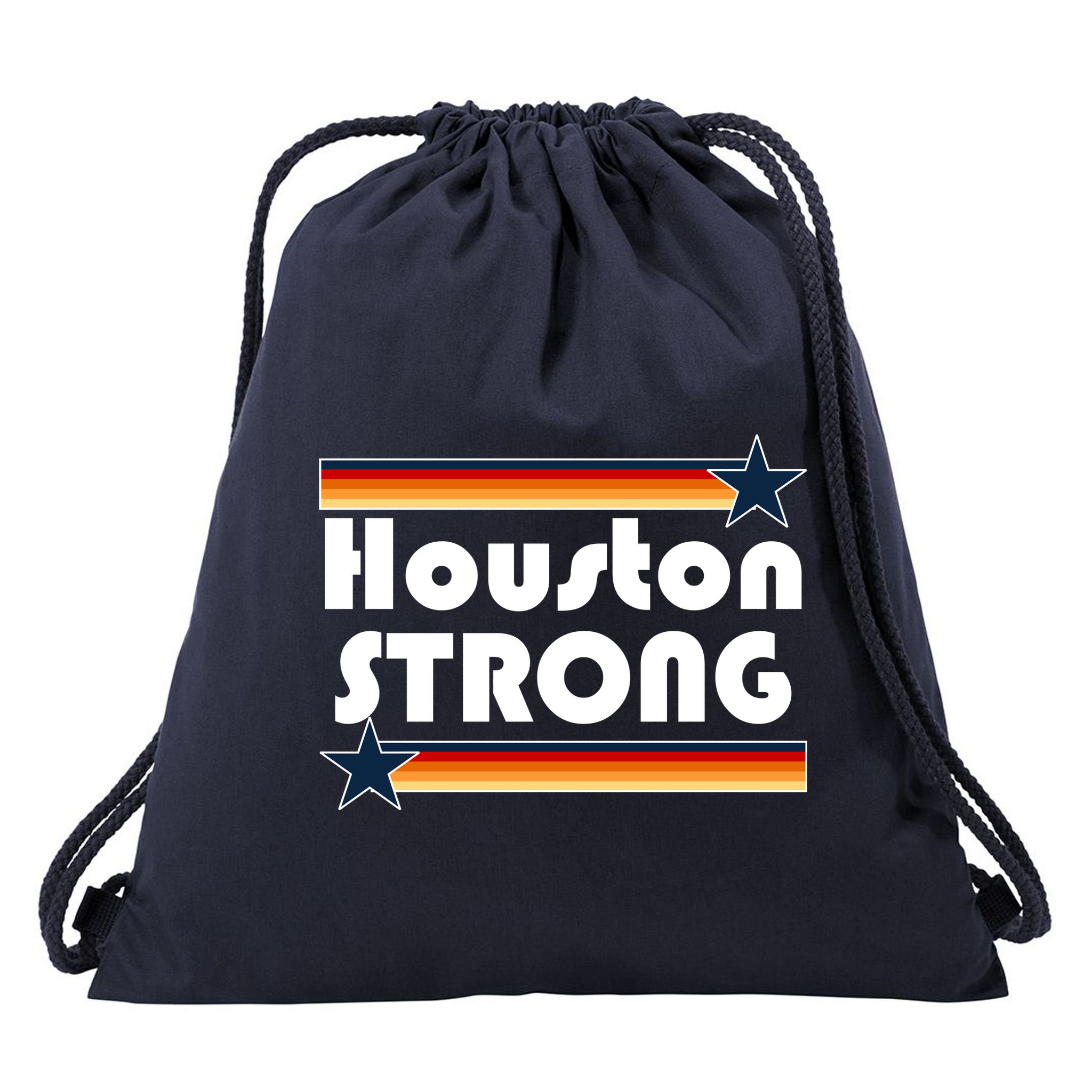 Houston Strong Baseball Star Logo Drawstring Bag