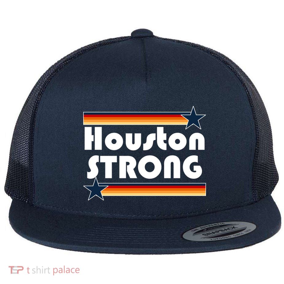 Houston Strong Baseball Star Logo Flat Bill Trucker Hat