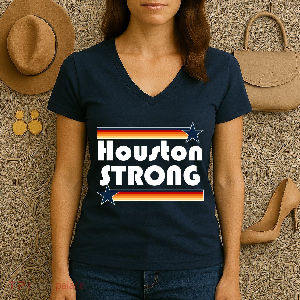 Houston Strong Baseball Star Logo Women's V-Neck T-Shirt