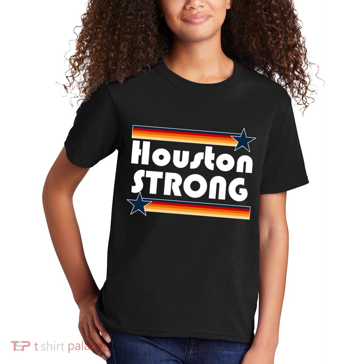 Houston Strong Baseball Star Logo Kids T-Shirt
