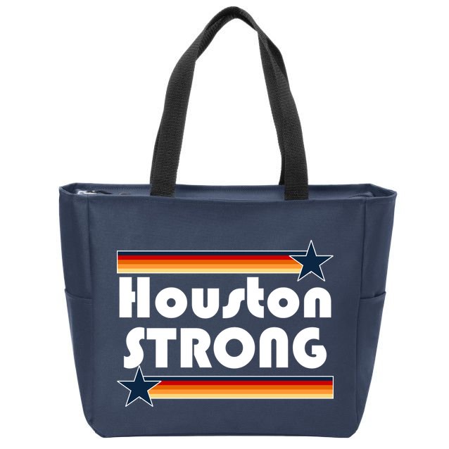 Houston Strong Baseball Star Logo Zip Tote Bag