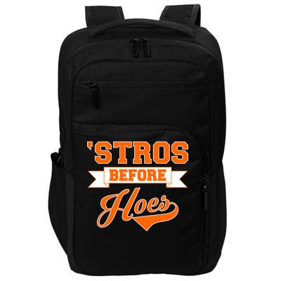 Houston 'Stros Before Hoes Baseball Script Impact Tech Backpack