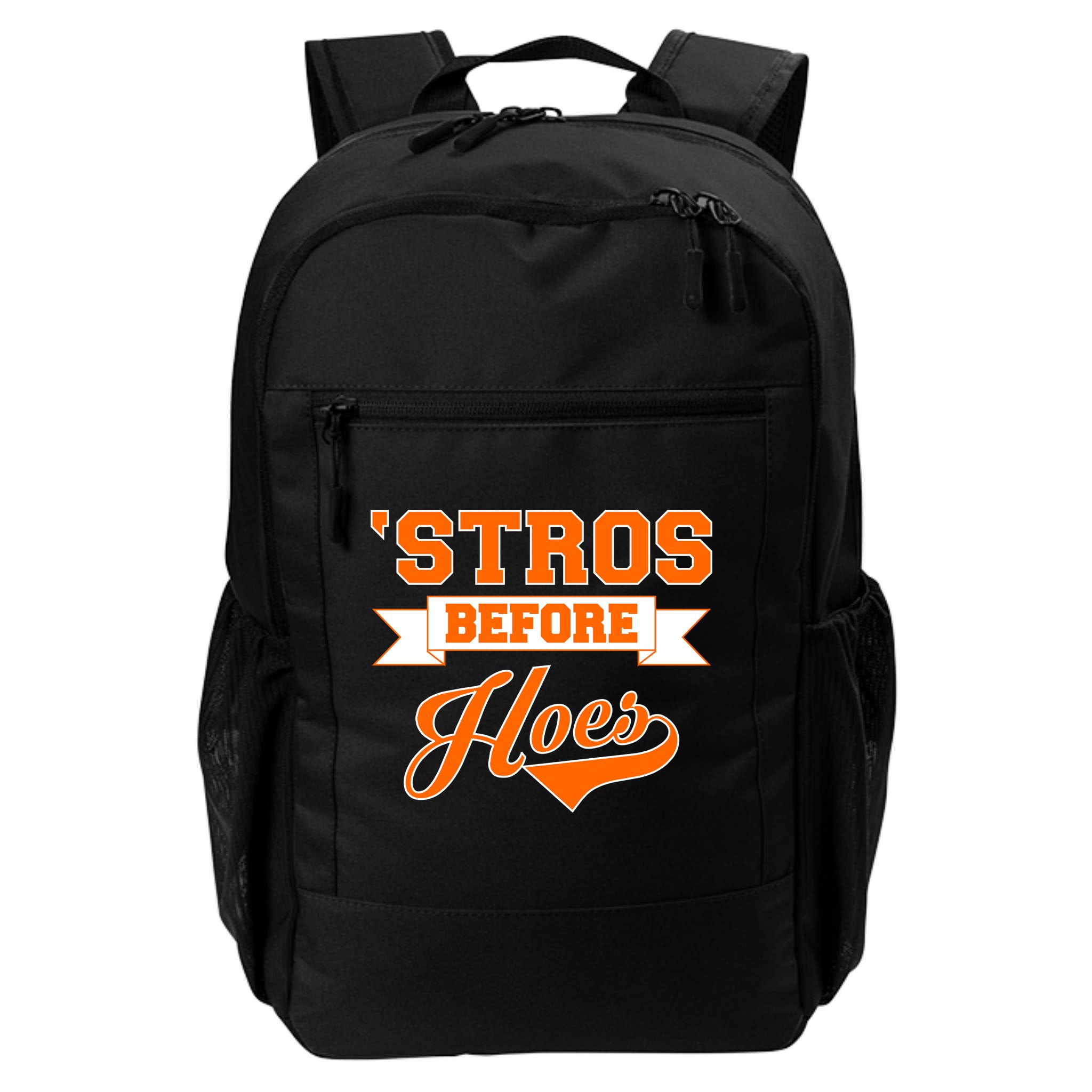 Houston 'Stros Before Hoes Baseball Script Backpack