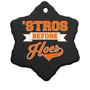 Houston 'Stros Before Hoes Baseball Script Ceramic Star Ornament