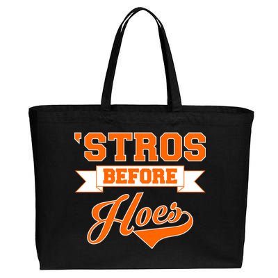 Houston 'Stros Before Hoes Baseball Script Cotton Canvas Jumbo Tote