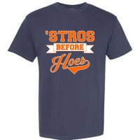 Houston 'Stros Before Hoes Baseball Script Garment-Dyed Heavyweight T-Shirt