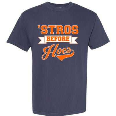 Houston 'Stros Before Hoes Baseball Script Garment-Dyed Heavyweight T-Shirt