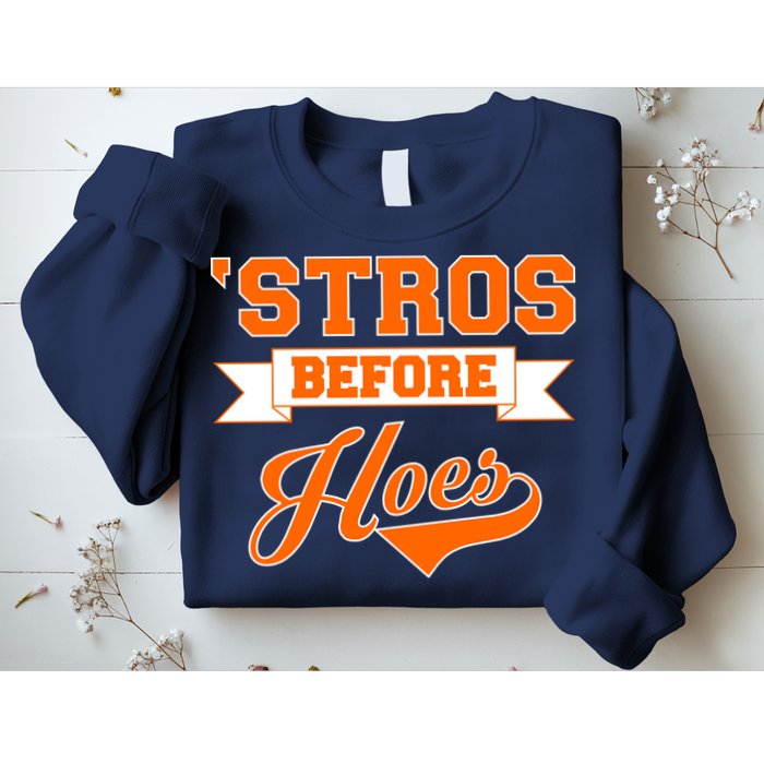 Houston 'Stros Before Hoes Baseball Script Sweatshirt