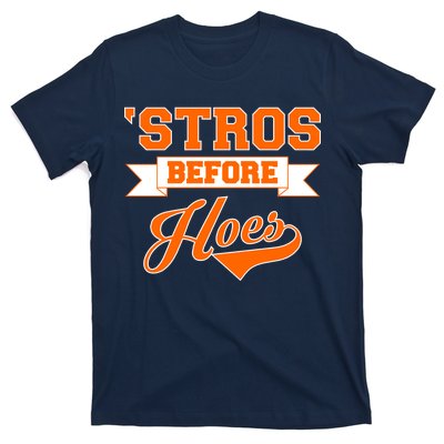 Houston 'Stros Before Hoes Baseball Script T-Shirt