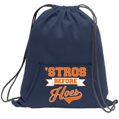 Houston 'Stros Before Hoes Baseball Script Sweatshirt Cinch Pack Bag