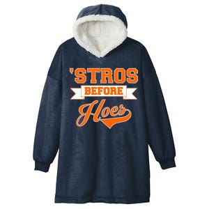 Houston 'Stros Before Hoes Baseball Script Hooded Wearable Blanket