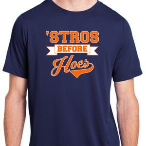 Houston 'Stros Before Hoes Baseball Script Adult ChromaSoft Performance T-Shirt