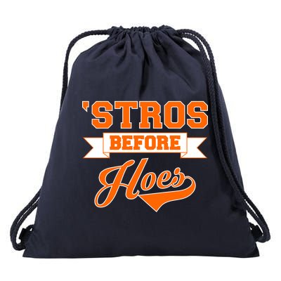 Houston 'Stros Before Hoes Baseball Script Drawstring Bag