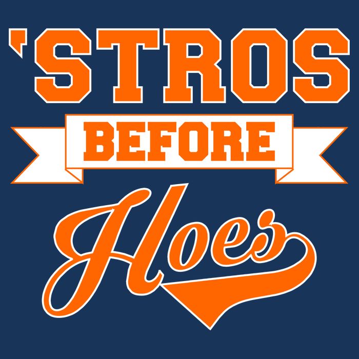 Houston 'Stros Before Hoes Baseball Script Drawstring Bag