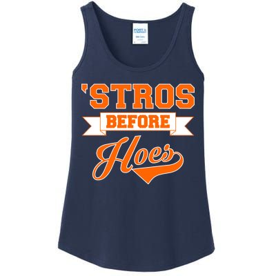 Houston 'Stros Before Hoes Baseball Script Ladies Essential Tank