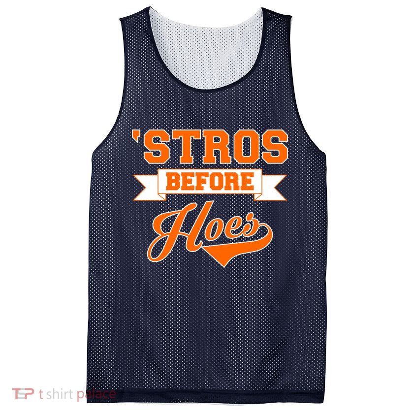 Houston 'Stros Before Hoes Baseball Script Mesh Reversible Basketball Jersey Tank