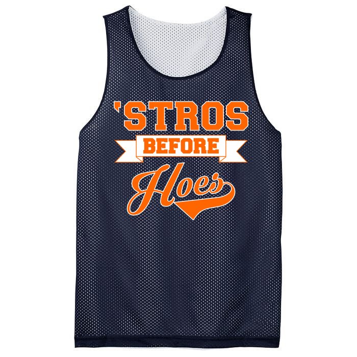 Houston 'Stros Before Hoes Baseball Script Mesh Reversible Basketball Jersey Tank