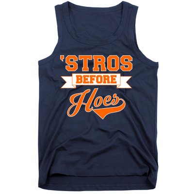 Houston 'Stros Before Hoes Baseball Script Tank Top