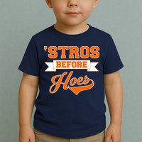 Houston 'Stros Before Hoes Baseball Script Toddler T-Shirt