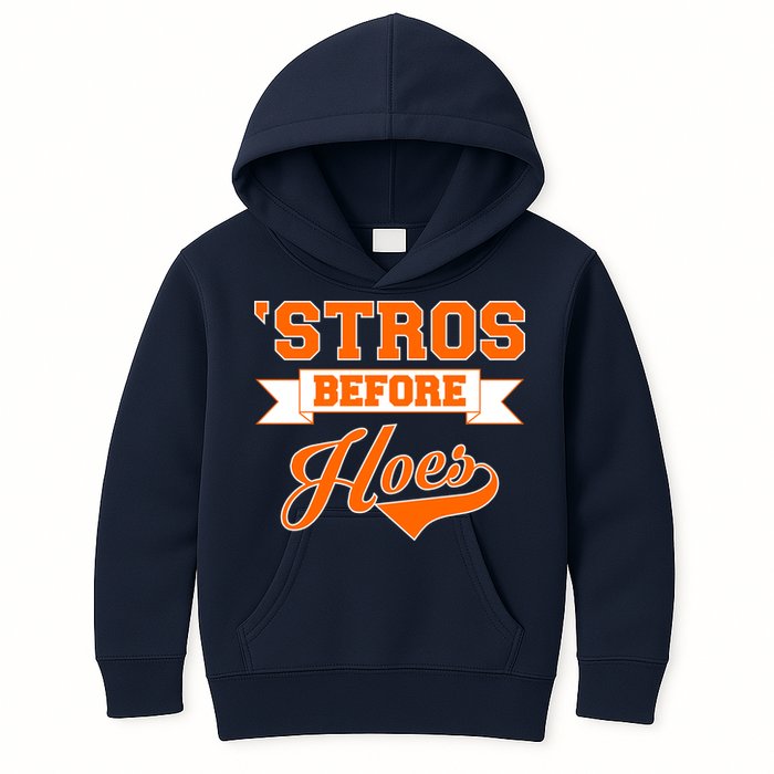 Houston 'Stros Before Hoes Baseball Script Kids Hoodie