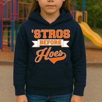 Houston 'Stros Before Hoes Baseball Script Kids Hoodie
