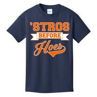 Houston 'Stros Before Hoes Baseball Script Kids T-Shirt